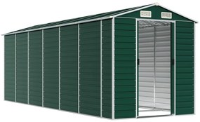 Abrigo de jardim 191x555x198 cm aço galvanizado verde