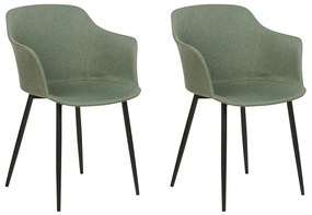 Conjunto de 2 cadeiras de jantar em tecido verde escuro ELIM Beliani
