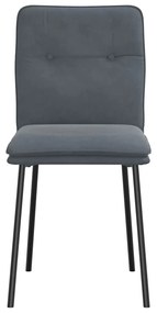 Cadeiras de jantar 6 pcs veludo cinzento-escuro