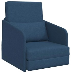 Sofá Cama de Chão 2 em 1 Azul 65x80x83 cm Tecido