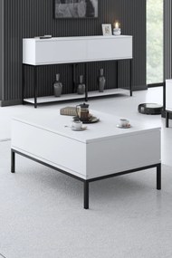 Mesa de Centro Lord – Preto e Branco – 90x40x60 cm