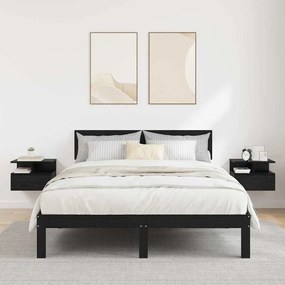 vidaXL Criado-mudo Flutuante 2 pcs Carvalho Preto 40 x 31 x 28 cm