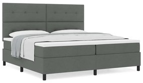 Cama Box da com Colchão Cinza Escuro 200x200 cm Tecido