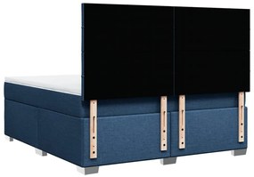 Cama com molas/colchão 180x200 cm tecido azul