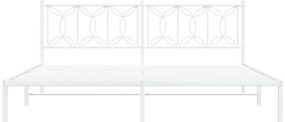 Estrutura de cama com cabeceira 193x203 cm metal branco