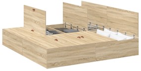 Cama de Armazenamento vidaXL em Carvalho Sonoma 180x200 cm