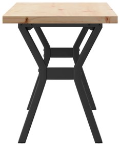 Mesa de centro estrutura em Y 110x40x45,5cm pinho/aço