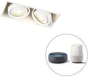 LED Foco embutido inteligente branco sem moldura incl. 2 GU10 WiFi - Oneon 2 Moderno