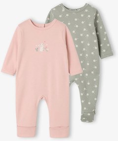 Lote de 2 babygrows VERTBAUDET para bebé verde-salva