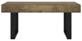 Mesa de centro 90x45x40 cm MDF e ferro castanho-escuro e preto