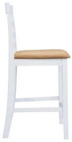 Cadeiras de bar 2 pcs tecido branco