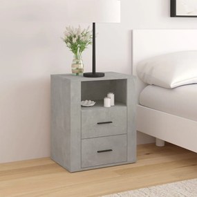 vidaXL Mesa de cabeceira 50x36x60 cm derivados madeira cinza cimento