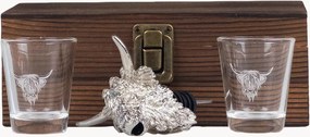 Conjunto de doseador de bebidas e copos de shot Highland Cow, conjunto de 2
