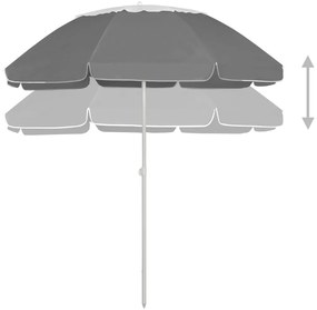 Guarda-sol de praia 300 cm antracite