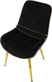 CONJUNTO DE 2 CADEIRAS PARIS PRETO E DOURADO 51X59X79 CM
