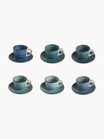 Chávenas de café com pires Baita Acqua, conjunto de 6