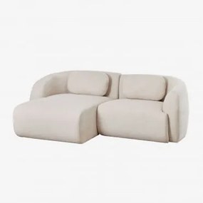 Sofá Modular Coquette De 2 Peças Em Chenille Com Chaise Longue À Esquerda Tecido Chenille Beige Creme - Sklum