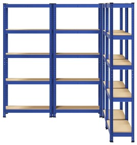 Prateleiras de armazenamento de 5 camadas 4 pcs aço azul