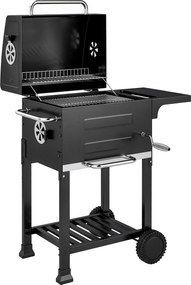 Outsunny Churrasqueira a Carvão Compacta com Tampa Termômetro Grelha Mesa Lateral Dobrável Bandeja de Cinzas Aberturas de Ventilação | Aosom Portugal