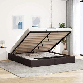 Estrutura de cama otomana sem colchão 180x200cm castanho-escuro