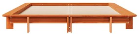 Cama sem colchão 140x190 cm pinho maciço castanho-mel