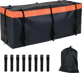 Organizador de porta-bagagens para carro, 146 x 61 x 51 cm, dobrável, tecido impermeável, com correias de fixação, saco de carga, porta-bagagens exter
