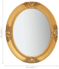 Espelho de parede estilo barroco 50x60 cm dourado