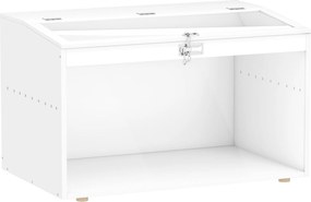 PawHut Gaiola para Hamster com Tampa Abatível e Janela de Acrílico Transparente 80x50x50 cm Branco | Aosom Portugal