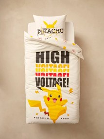 Agora -15% | Conjunto capa de edredon + fronha de almofada Pokémon® Voltage, para criança branco