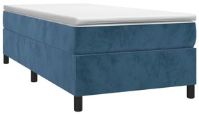 Estrutura de cama 90x190 cm veludo azul-escuro