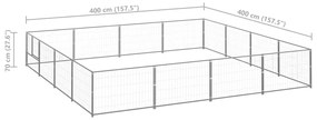 Canil para cães 16 m² aço prateado