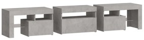 Móvel de TV com luzes LED 200x36,5x40 cm cinzento cimento