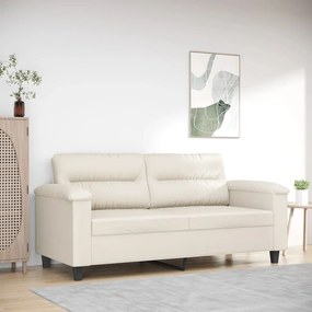 vidaXL Sofá de 2 lugares 140 cm couro artificial cor creme