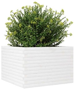 Vaso/floreira de jardim 70x70x46 cm madeira pinho maciça branco