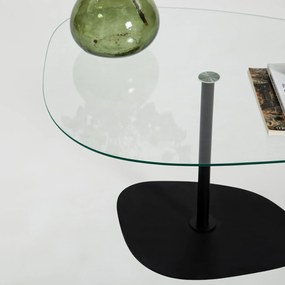 Mesa de Centro Soho – Transparente e Preto – 85x40x67 cm