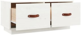 Móvel de TV 80x34x35 cm madeira de pinho maciça branco