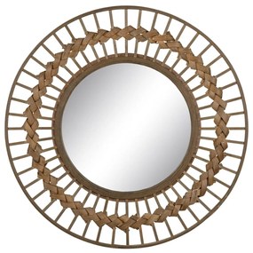Espelho de Parede Natural 80 X 3 X 80 cm Bambu