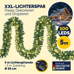 Guirlanda de Natal 5 m para interior e exterior Verde