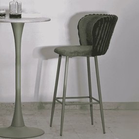 CONJUNTO DE 2 BANCOS DE BAR ALASKA VERDE 55X58X106 CM (ALTURA DO ASSENTO 77 CM)