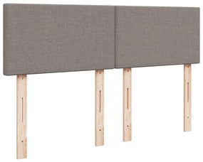 Cama com molas/colchão 140x190 cm tecido castanho-acinzentado