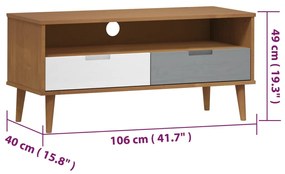 Móvel de TV Eva de 106cm em Madeira de Pinho - Design Escandinavo