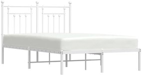 Estrutura de cama com cabeceira 120x190 cm metal branco