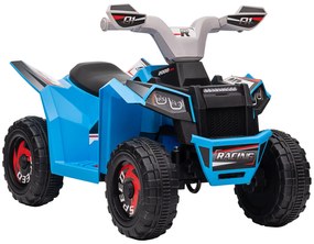Moto 4 Elétrico para Crianças Veículo Elétrico a Bateria de 6V com Velocidade de 2,5 km/h 70x41,5x48,5 cm Azul