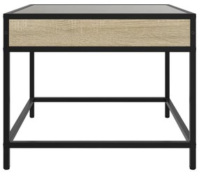 Mesa de centro luzes LED Infinity 70x50x41 cm carvalho sonoma