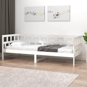 Sofá-cama 80x200 cm madeira de pinho maciça branco