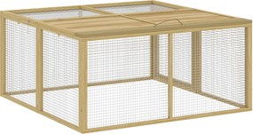PawHut Cercado para Coelho Exterior Gaiola Interna Dobrável Teto Abrível Total Alça 1,44 m² 120x120x57cm Natural | Aosom Portugal