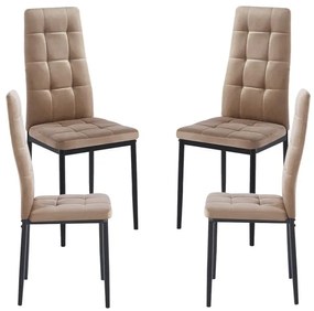 Pack 4 Cadeiras Lan Veludo - Champanhe