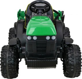 Trator elétrico para Crianças 12V Titanium Com reboque, Rodas EVA,	Assento de imitação couro Verde