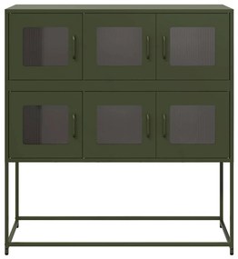 Aparador 100,5x39x107 cm aço laminado a frio verde-azeitona