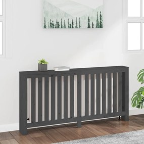 822583 vidaXL Cobertura de radiador 169x19x84 cm pinho maciço cinza
